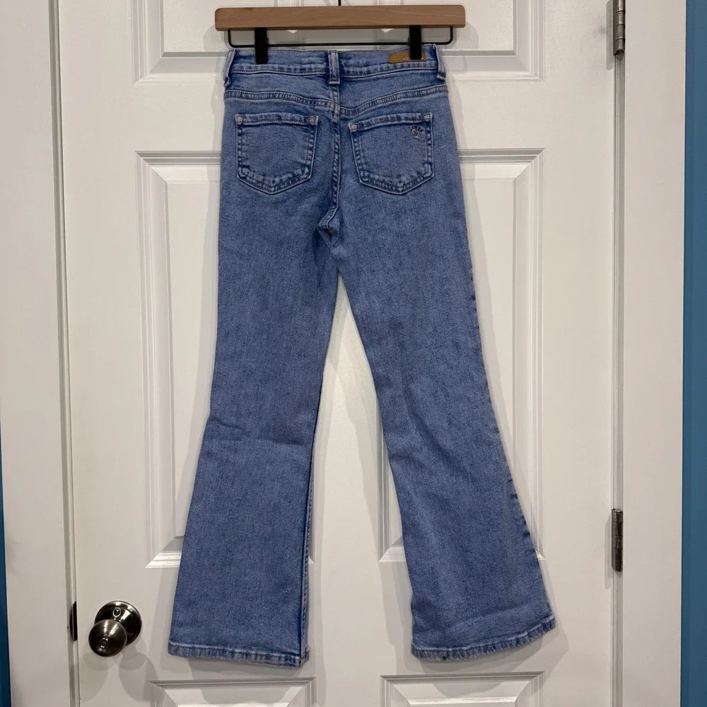 Justice Girls Light‎ Wash Distressed Flare Jeans Size 10